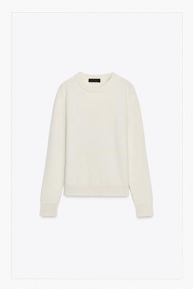 БАЗОВЫЙ ДЖЕМПЕР ИЗ КАШЕМИРА И ШЕРСТИ — ЭКРЮ от Zara