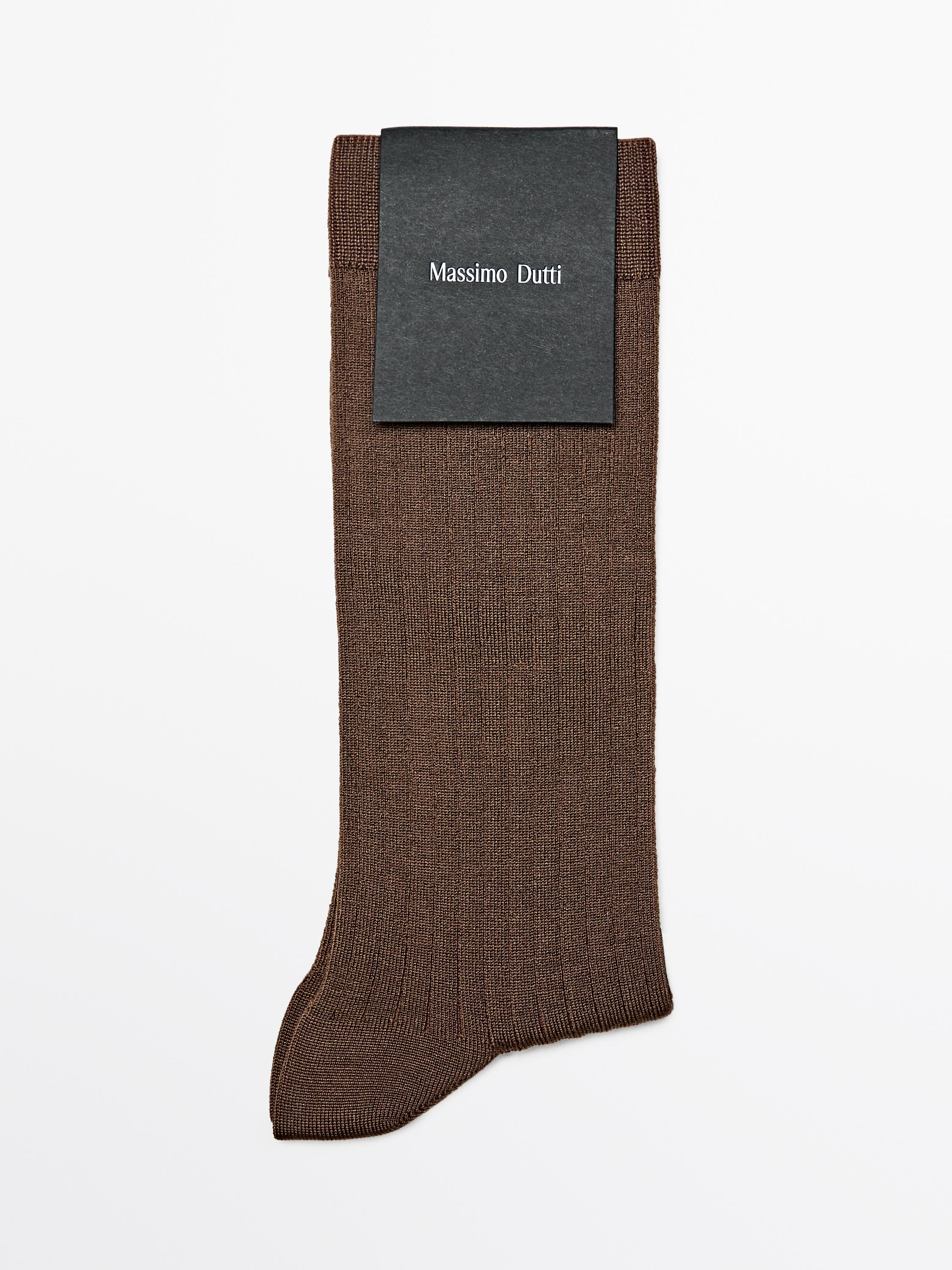 Ribbed silk blend socks