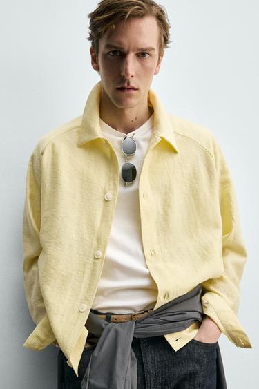 RELAXED FIT TECHNICAL OVERSHIRT - Light yellow by Zara - Image 5