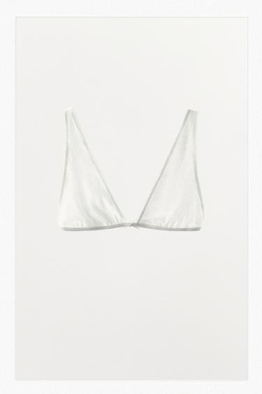 POINTELLE TRIANGLE BRA - White by Zara