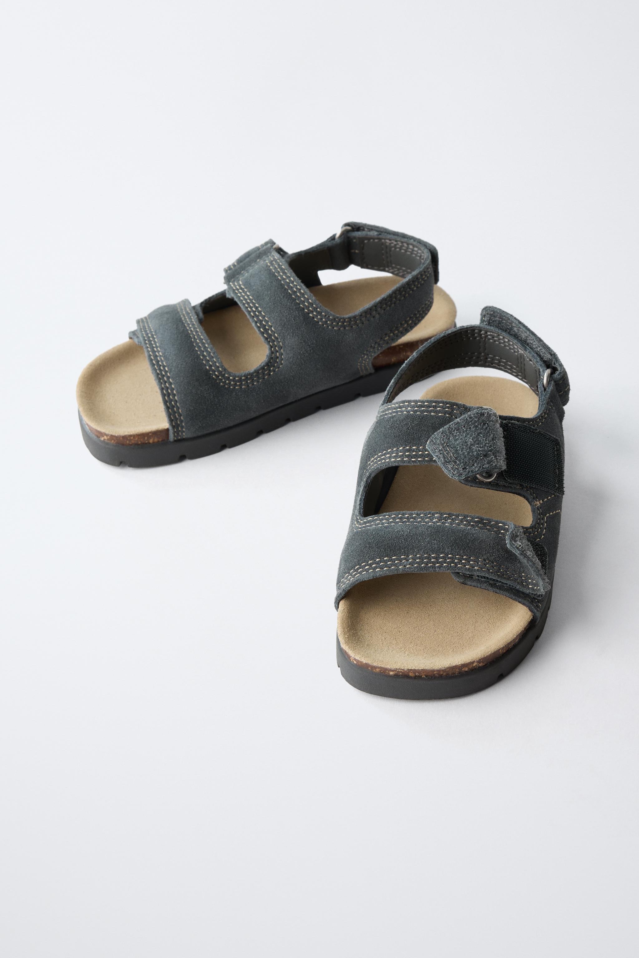DOUBLE STRAP LEATHER SANDALS