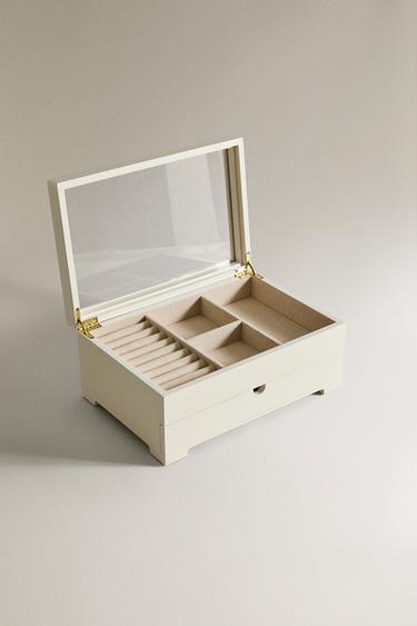 BOÎTE À BIJOUX LAQUÉE AVEC TIROIR ET PETIT COUVERCLE - Blanc de Zara - Image 1
