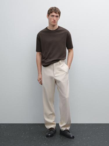 Zara 100% cotton medium weight T-shirt - Chocolate - Image 0