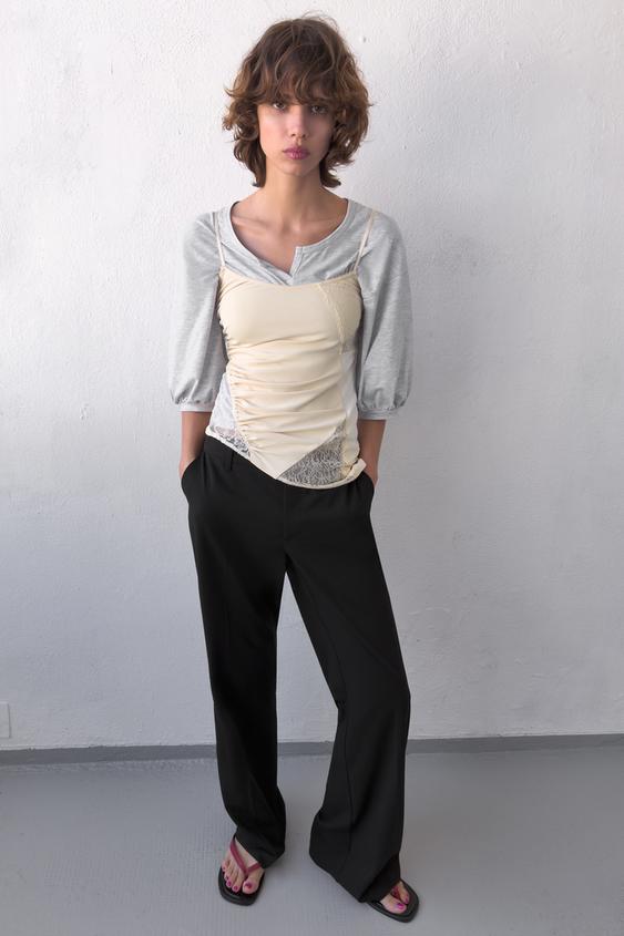 LOW-RISE STRAIGHT LEG PANTS