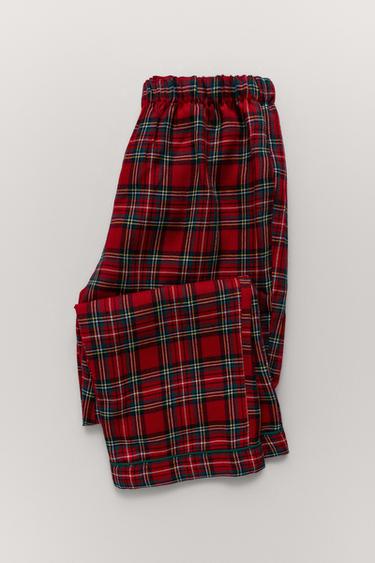 6-14 ANS/ PYJAMA À CARREAUX EN FLANELLE - Rouge de Zara