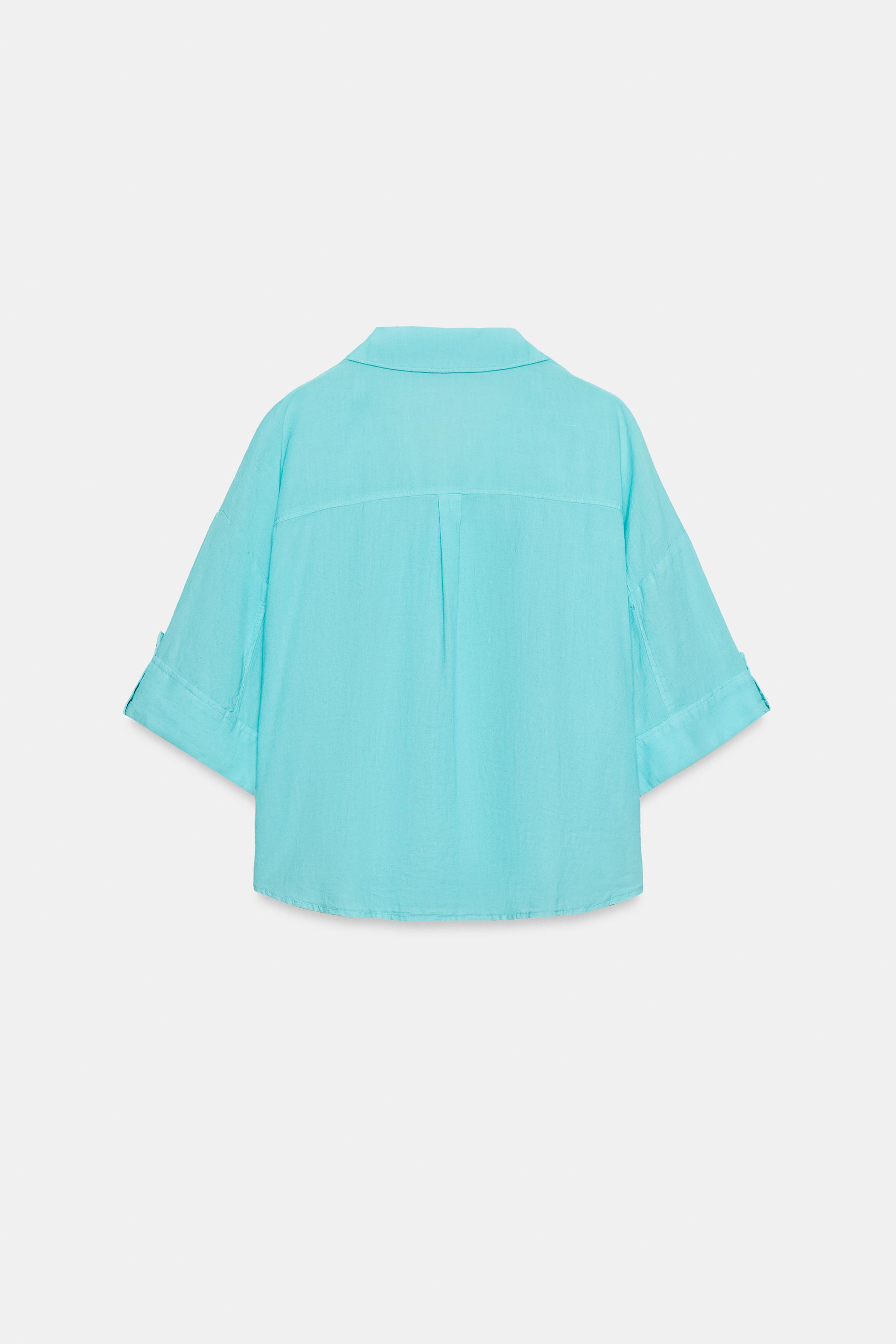 CHEMISE COURTE AVEC LIN