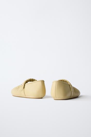 BALLERINES EN CUIR - Jaune de Zara - Image 4