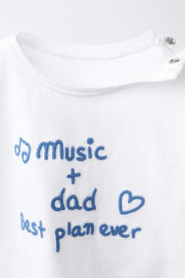 EMBROIDERED SLOGAN T-SHIRT - White by Zara - Image 2