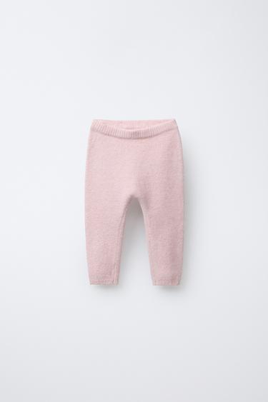KNITTED LEGGINGS WITH FRILL POCKET - Light pink by Zara