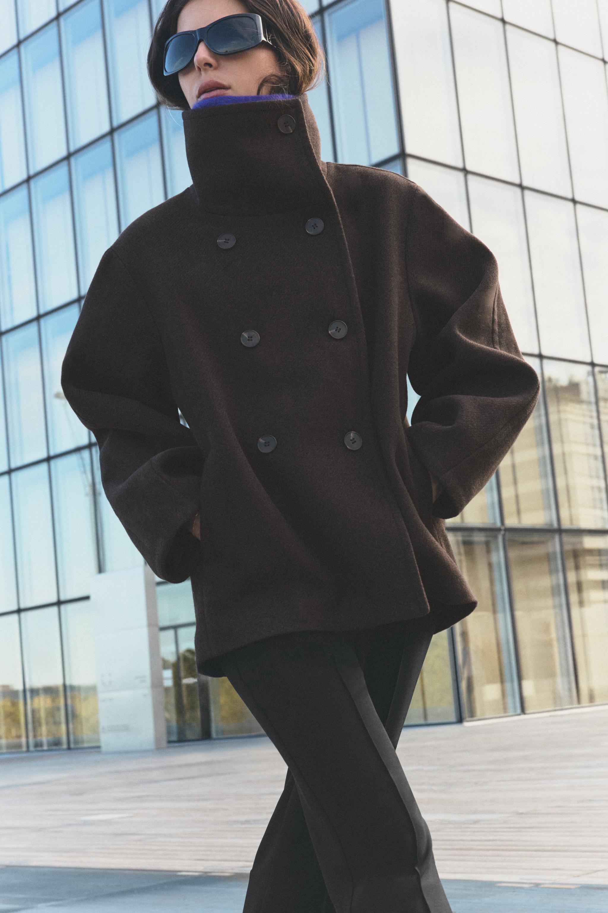 High-Neck Short Coat by Zara