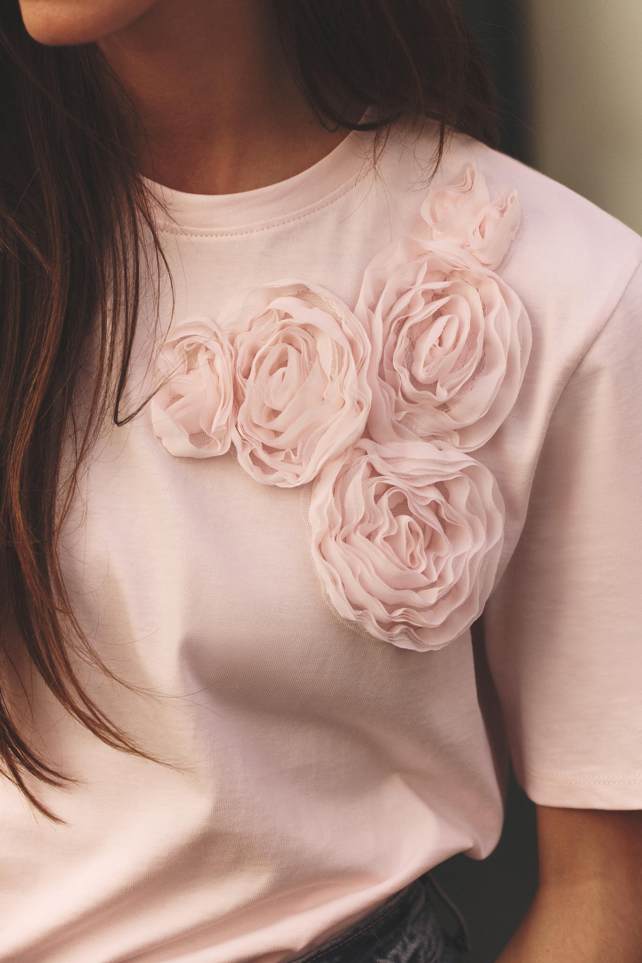 FLOWER T-SHIRT - Pink | ZARA United States