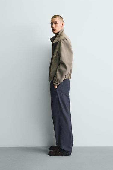 PANTALON CHINO À PASSANTS COUPE DÉCONTRACTÉE - Bleu de Zara - Image 3