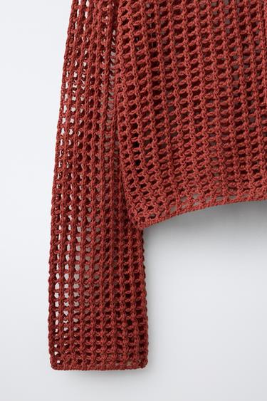 VESTE RÉSILLE - Rouge orangé de Zara - Image 3