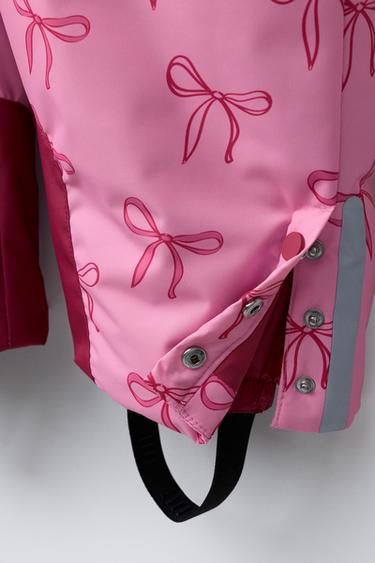 LONG WATER-RESISTANT AND WINDPROOF JUMPSUIT WITH BOWS - Pink by Zara - Image 5
