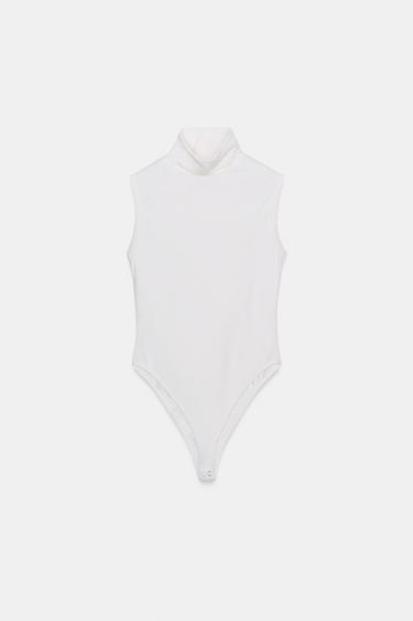 BODY CUELLO SUBIDO - Blanco roto de Zara - Imagen 0