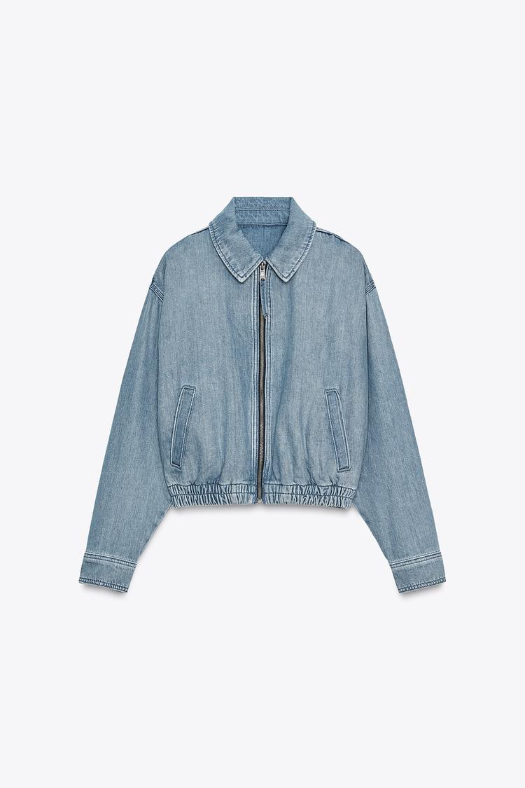 ZW COLLECTION DENIM BOMBER JACKET
