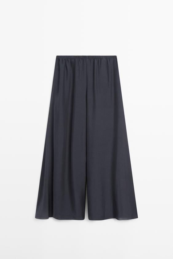 Flowing voluminous 100% silk trousers from Zara - $290