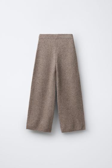 SHINY KNIT CULOTTES - Brown / Taupe by Zara - Image 1