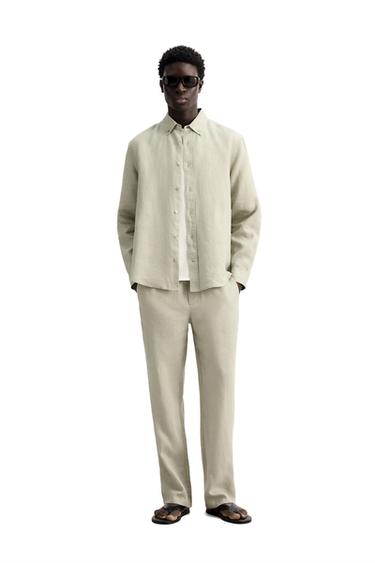 Zara 100% LINEN SHIRT - Light beige - Image 0
