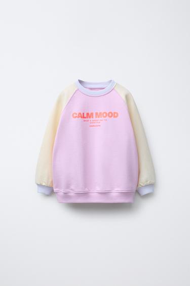 SUDADERA TEXTO FLUOR - Malva de Zara