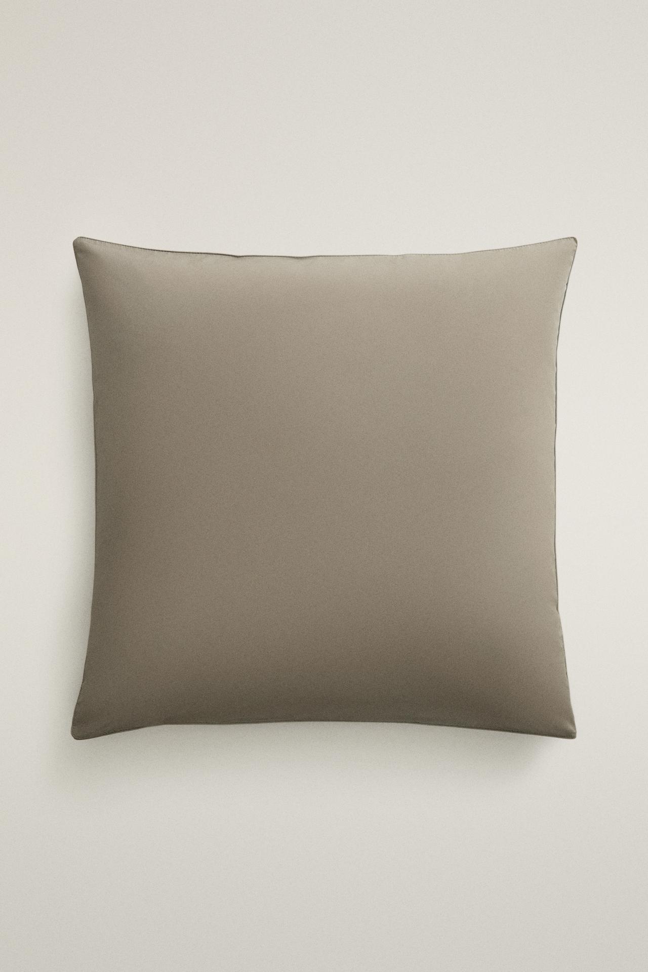 COTTON PERCALE PILLOWCASE (300 THREAD COUNT) — Taupe gray