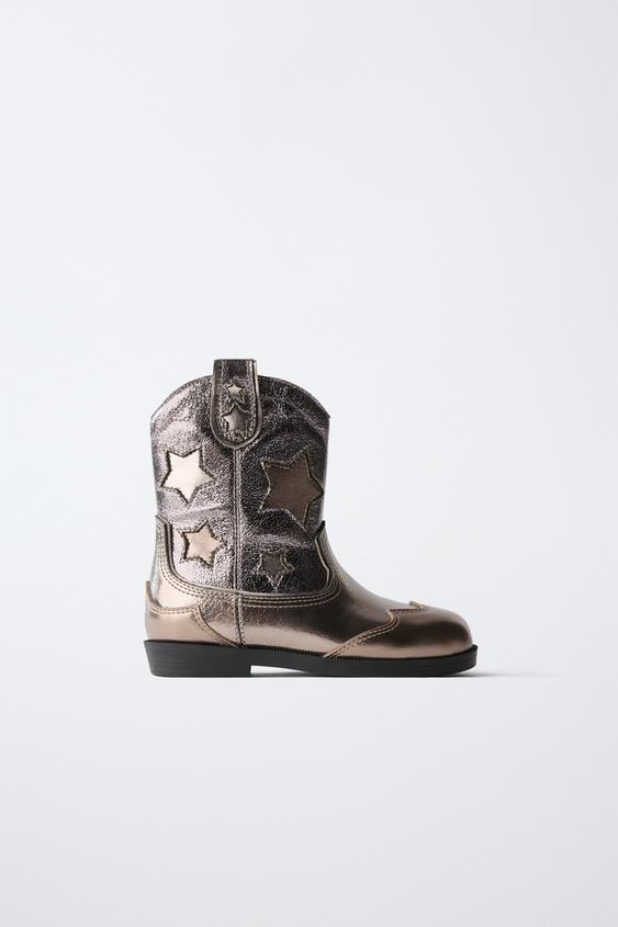 BOTA COWBOY ESTRELLAS METALIZADA - Plata de Zara - Imagen 0