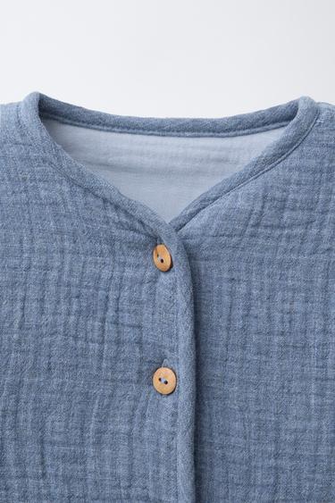 VESTE REMBOURRÉE TEXTURÉE - Bleu / Gris de Zara - Image 2