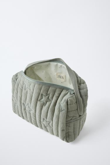 STARS PRINT TOILETRY BAG - Green by Zara - Image 3