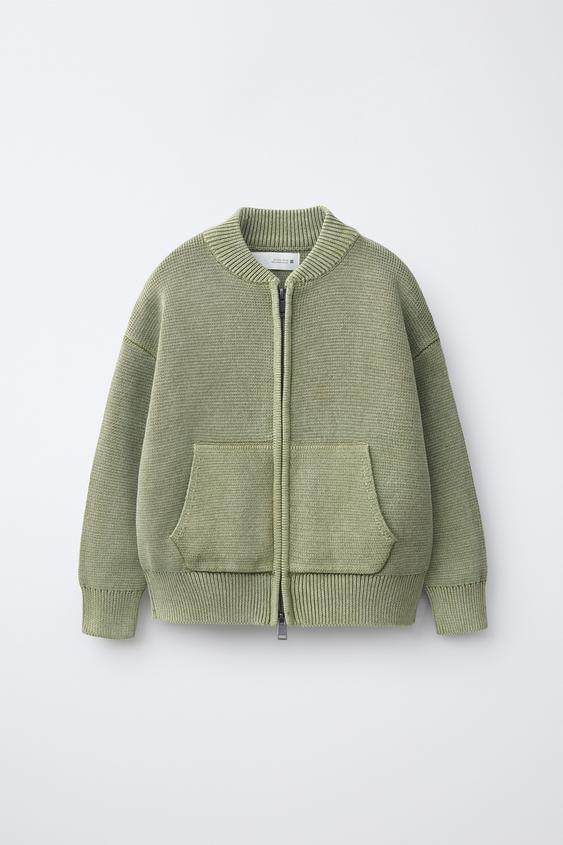 ACID WASH CARDIGAN - washed green de Zara - Imagen 0