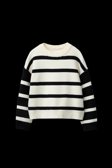 Zara STRIPED KNIT SWEATER - striped