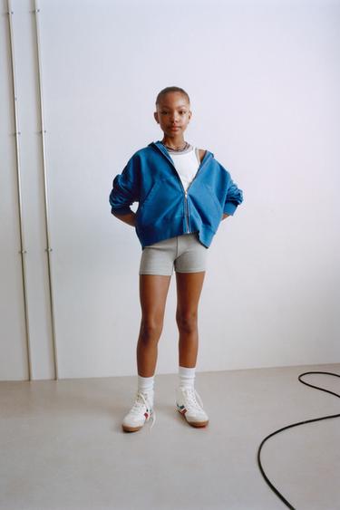 Zara SHORT RIBBED LEGGINGS - Gray marl