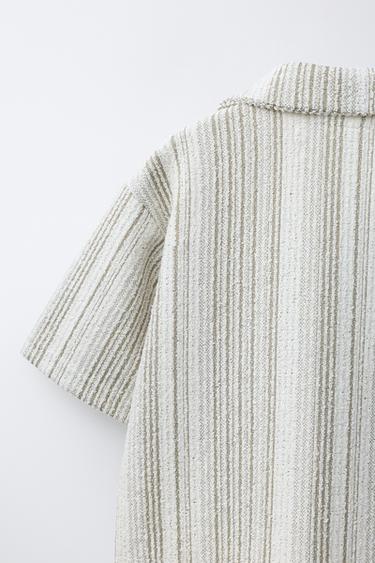 CHEMISE EN MAILLE À RAYURES - Vert de Zara - Image 3