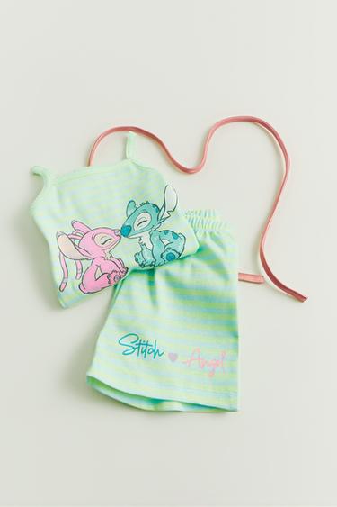 2-6 JAHRE/ SCHLAFANZUG-T-SHIRT UND BERMUDA STREIFEN STITCH & ANGEL © DISNEY - Türkis von Zara
