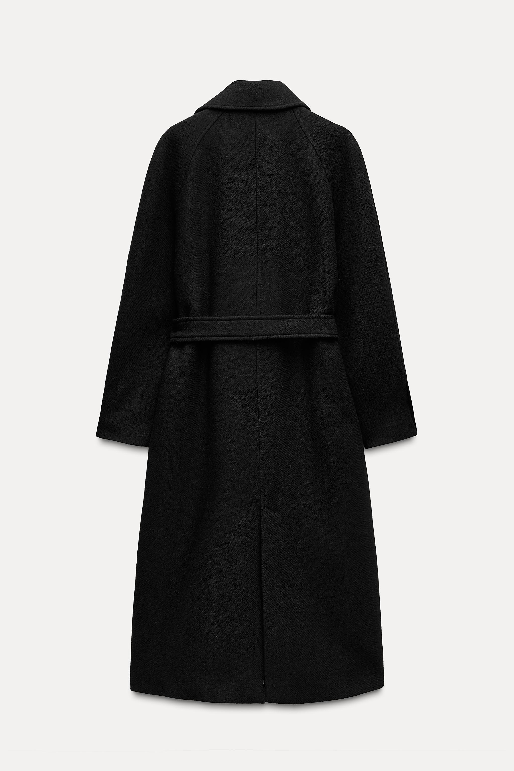 Long black coat womens zara hotsell