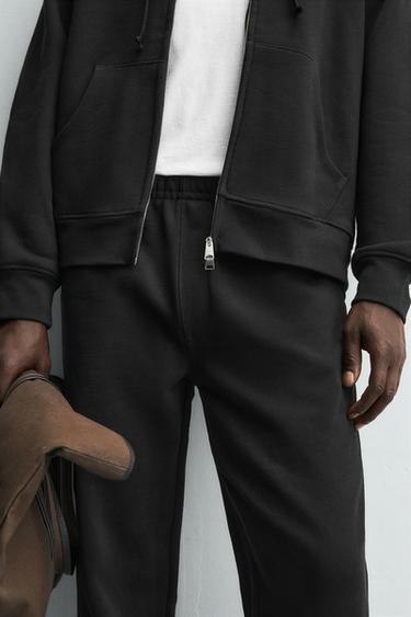 PANTALON JOGGER COUPE REGULAR - Noir de Zara - Image 4