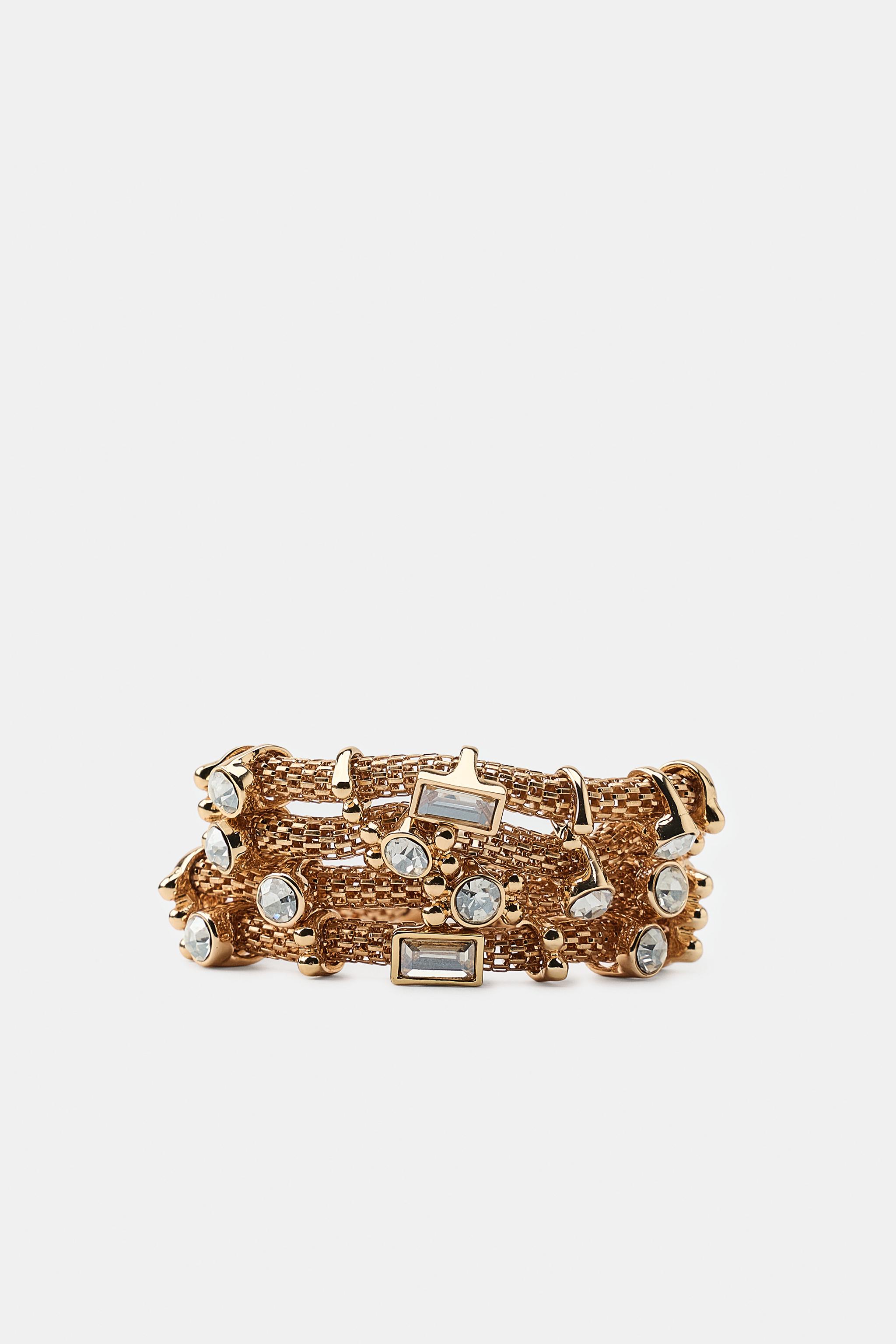 2-PACK JEWELED MESH BRACELETS