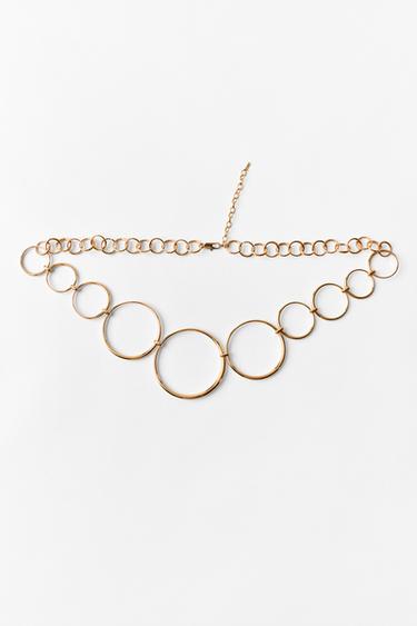 CEINTURE MÉTALLIQUE À ŒILLETS - Doré de Zara