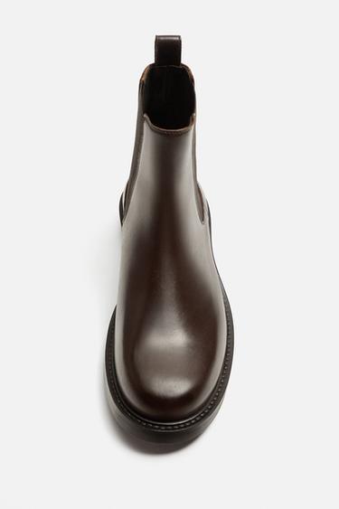 LEATHER CHELSEA BOOTS - Brown by Zara - Image 4