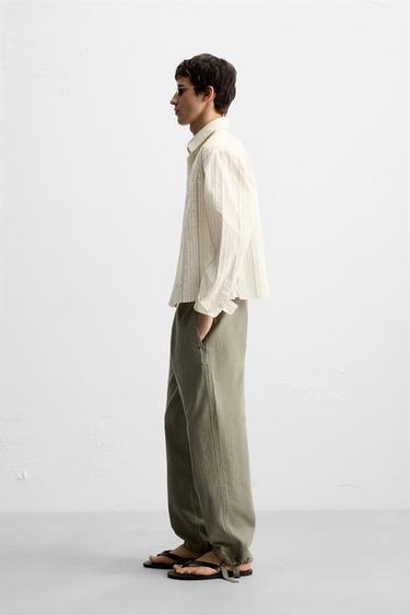 CHEMISE RAYURES CONTRASTÉES - Blanc cassé de Zara - Image 3