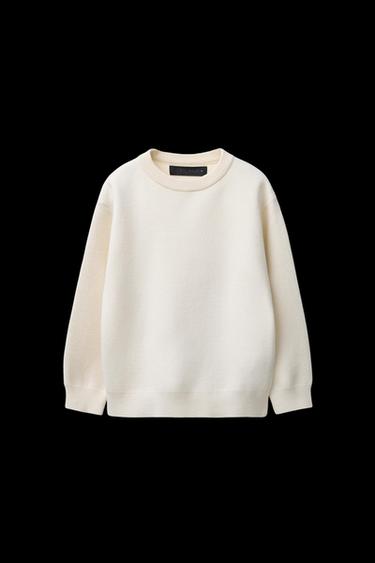PLAIN KNIT SWEATER - Ecru by Zara