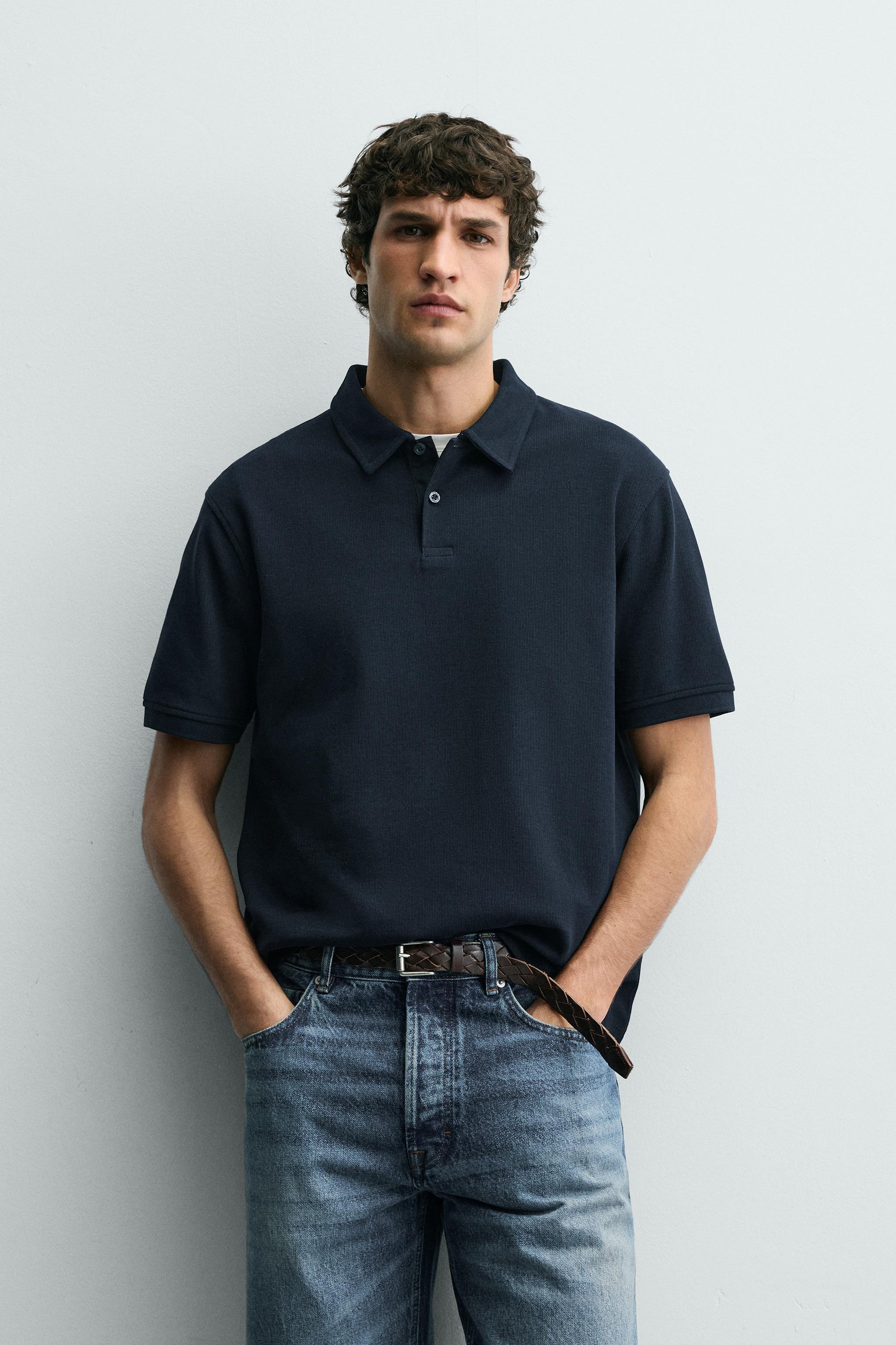 REGULAR FIT TEXTURED POLO