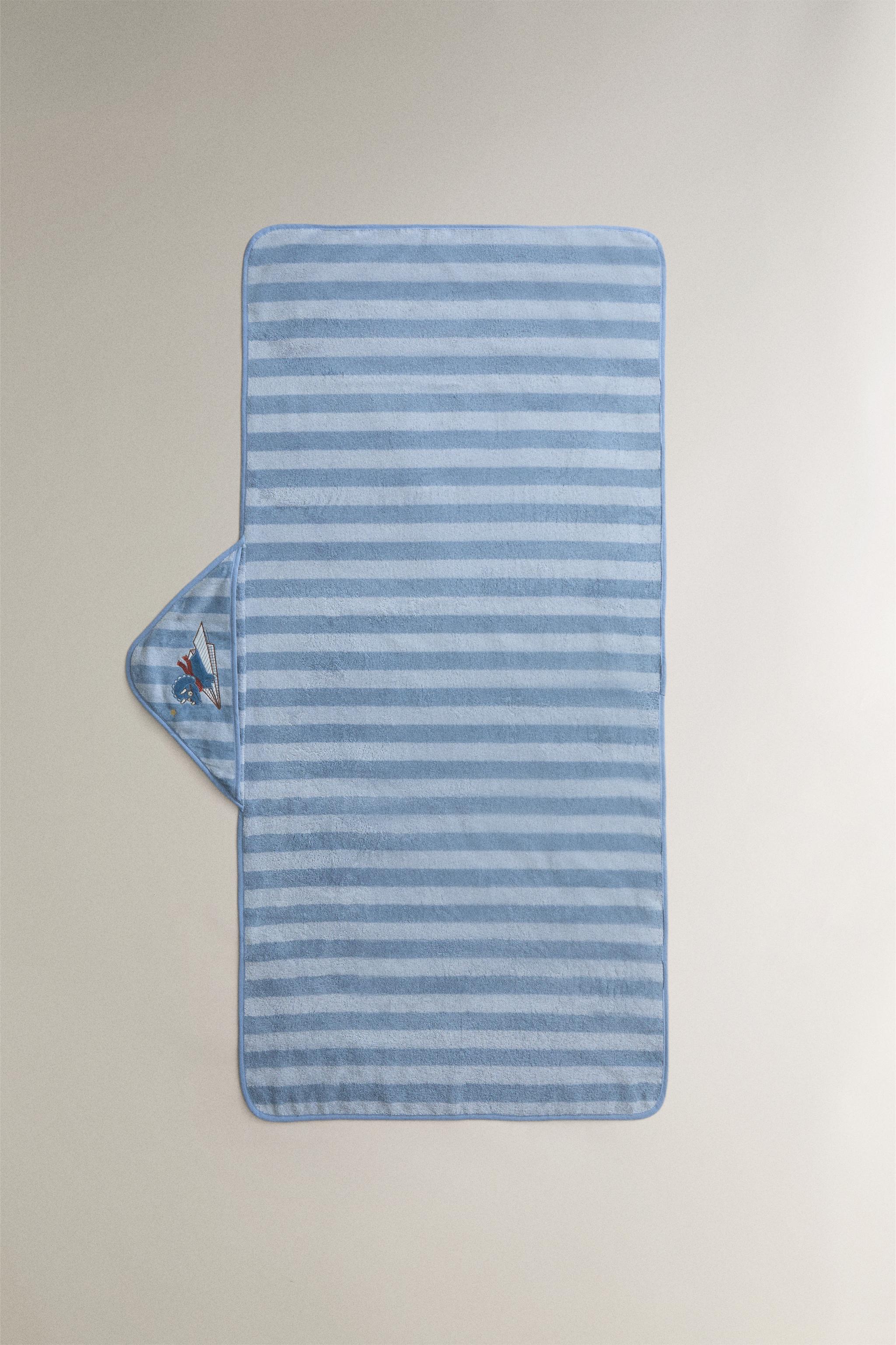 DINOSAUR KIDS' HOODED TOWEL — Blue