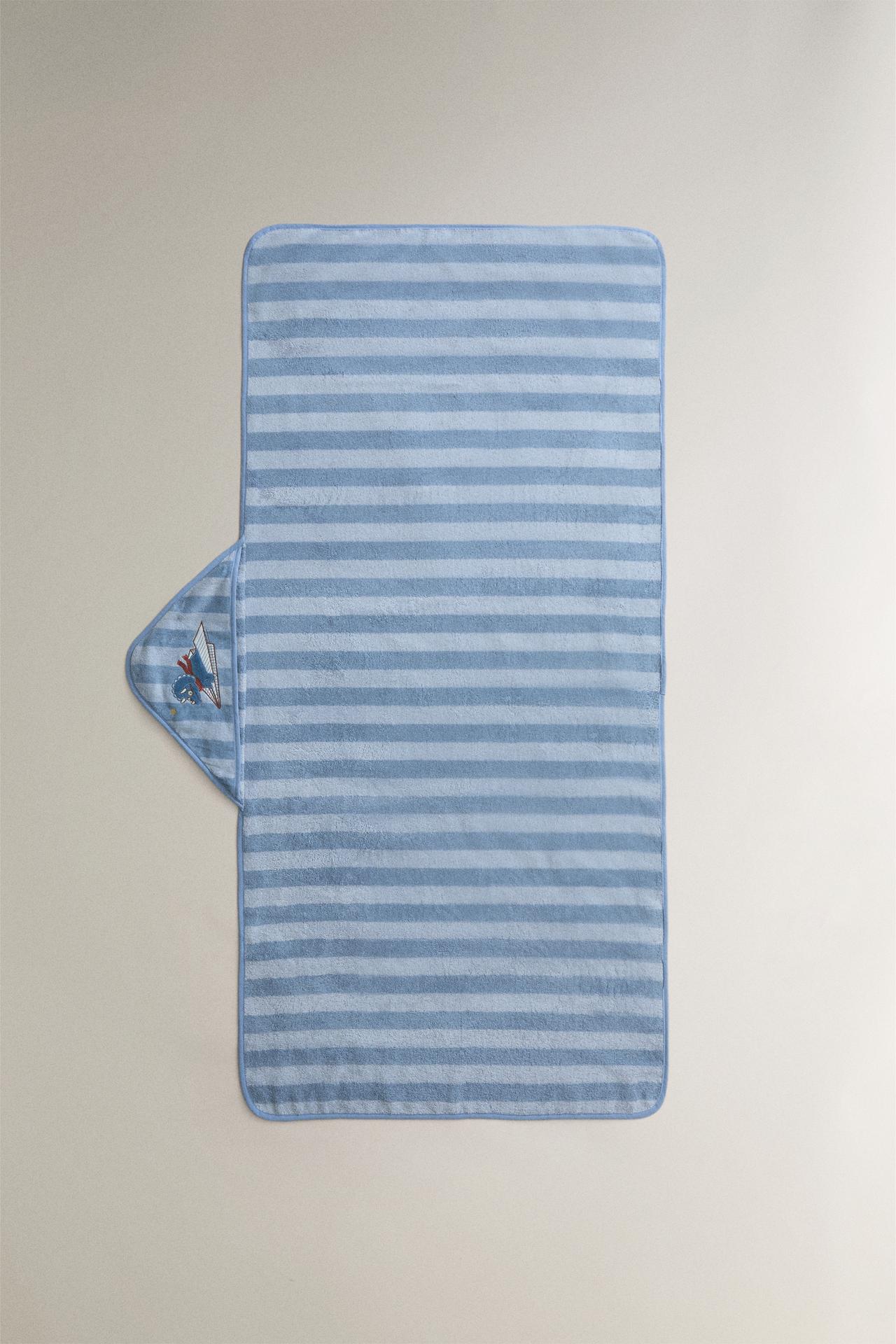 DINOSAUR KIDS' HOODED TOWEL — Blue