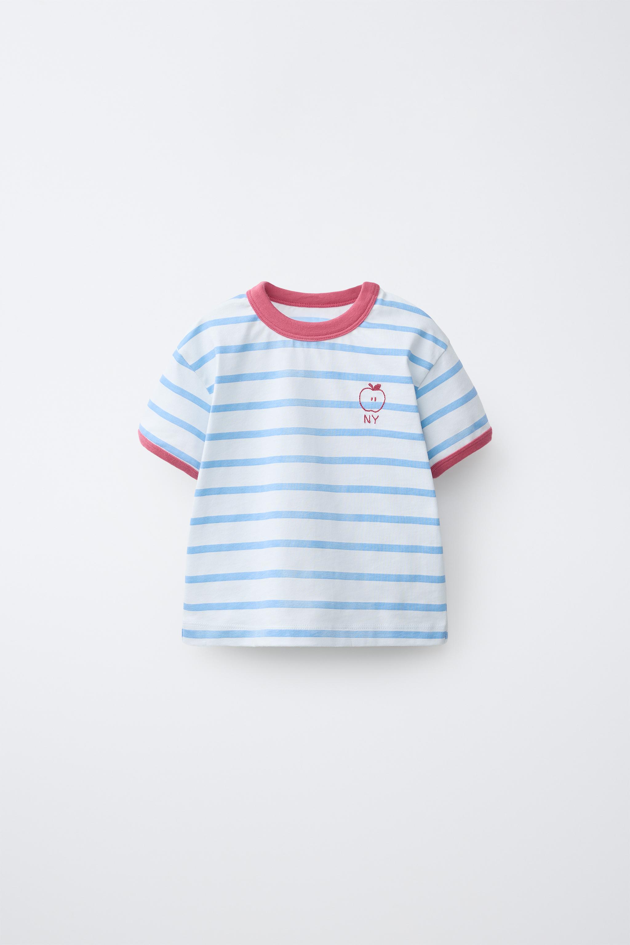 Детские футболки Zara APPLE STRIPED T-SHIRT