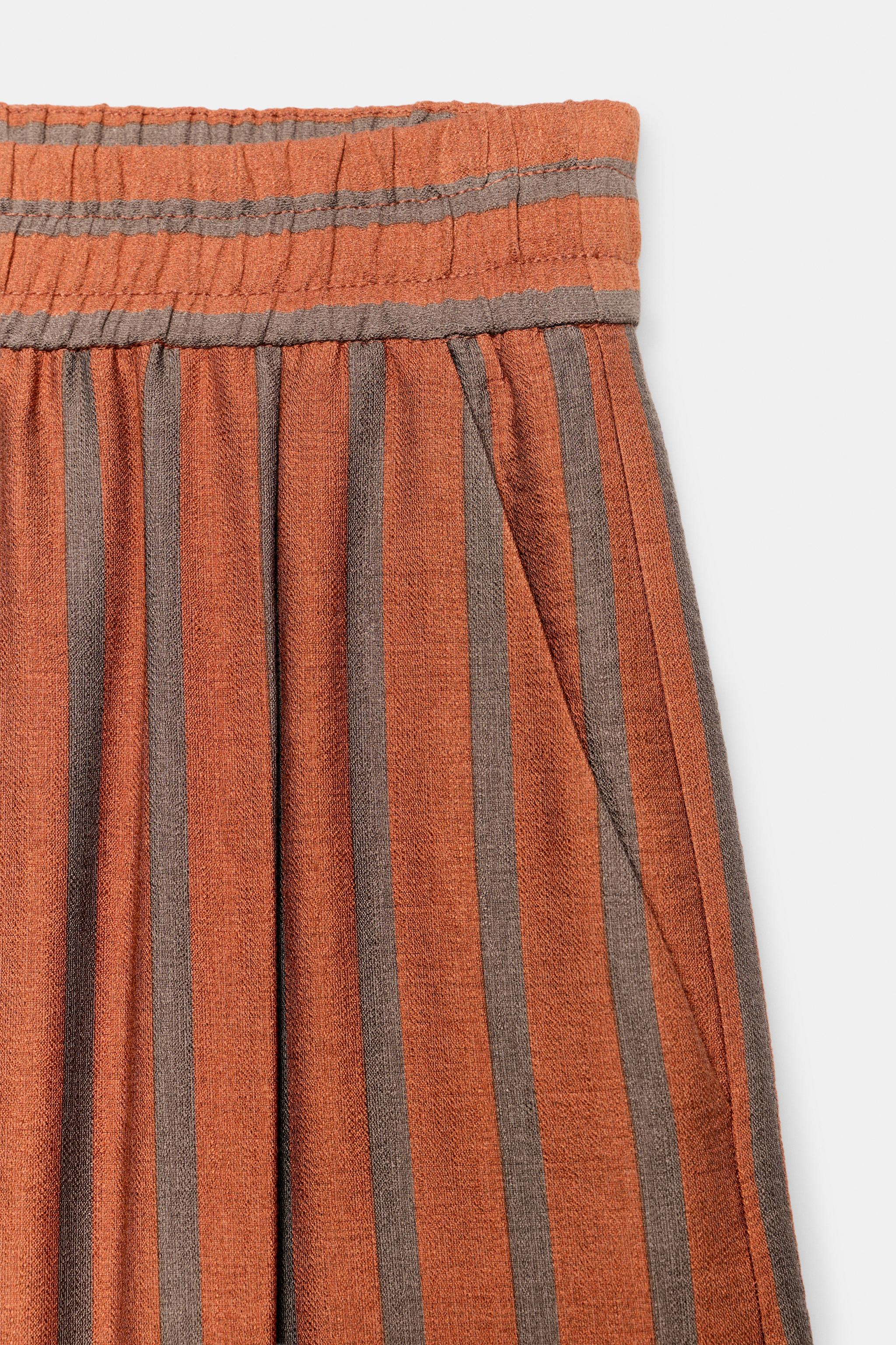 ELASTIC WAIST STRIPED PANTS
