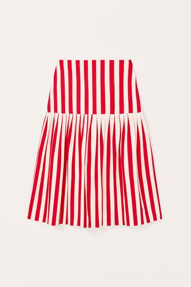 LIMITED EDITION STRIPED MIDI SKIRT - White / Red by Zara - Image 4