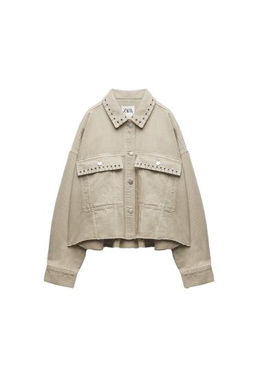 CROPPED OVERSHIRT WITH PIERCING DETAIL