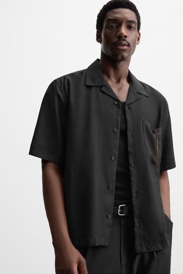 LYOCELL BLEND SHIRT - Black by Zara - Image 7
