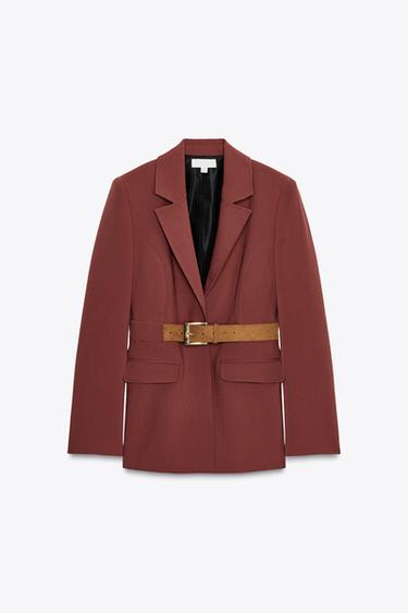 BLAZER ME RRIP TË GJERË - MARSALA nga Zara