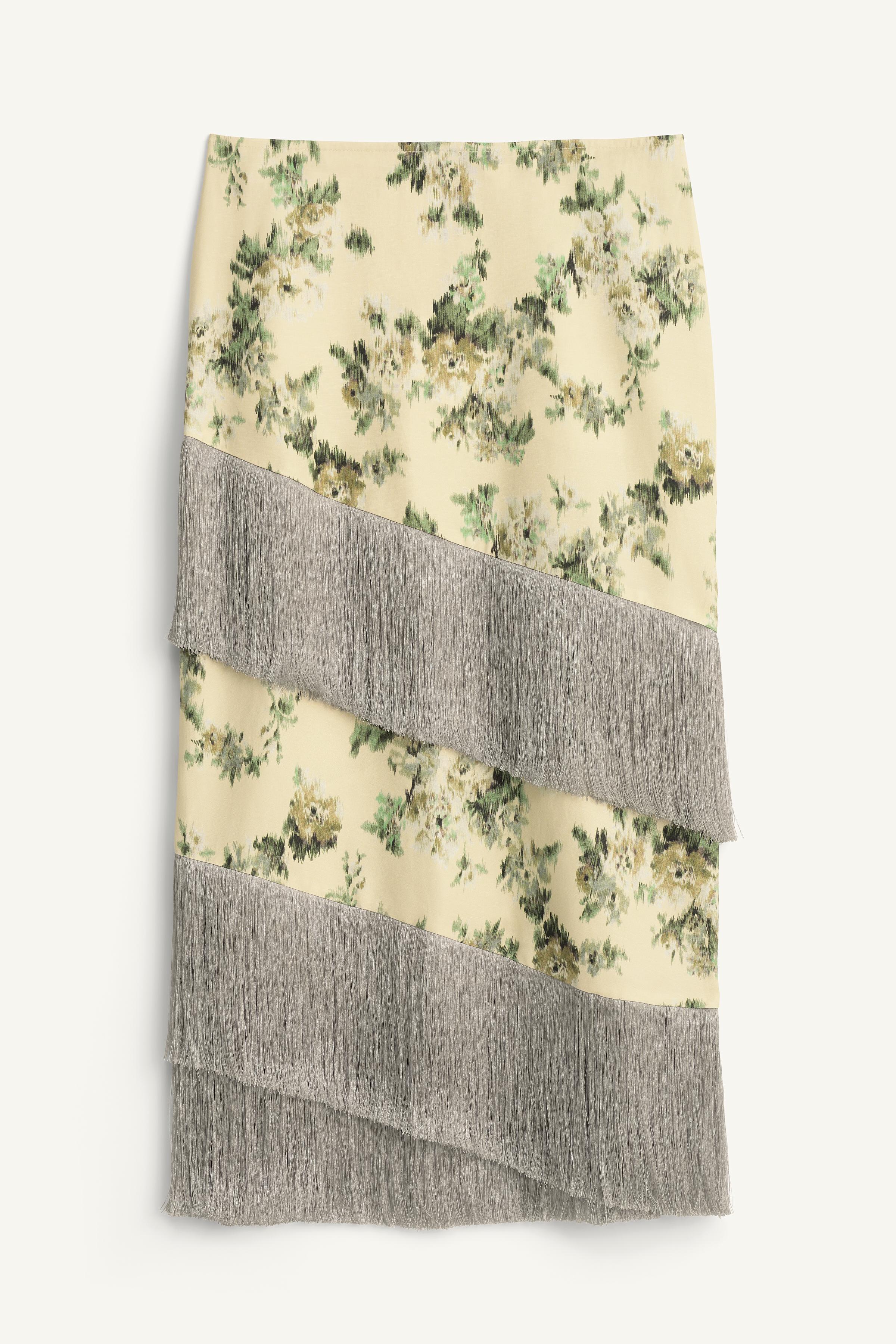LIMITED EDITION FLORAL FRINGE SKIRT